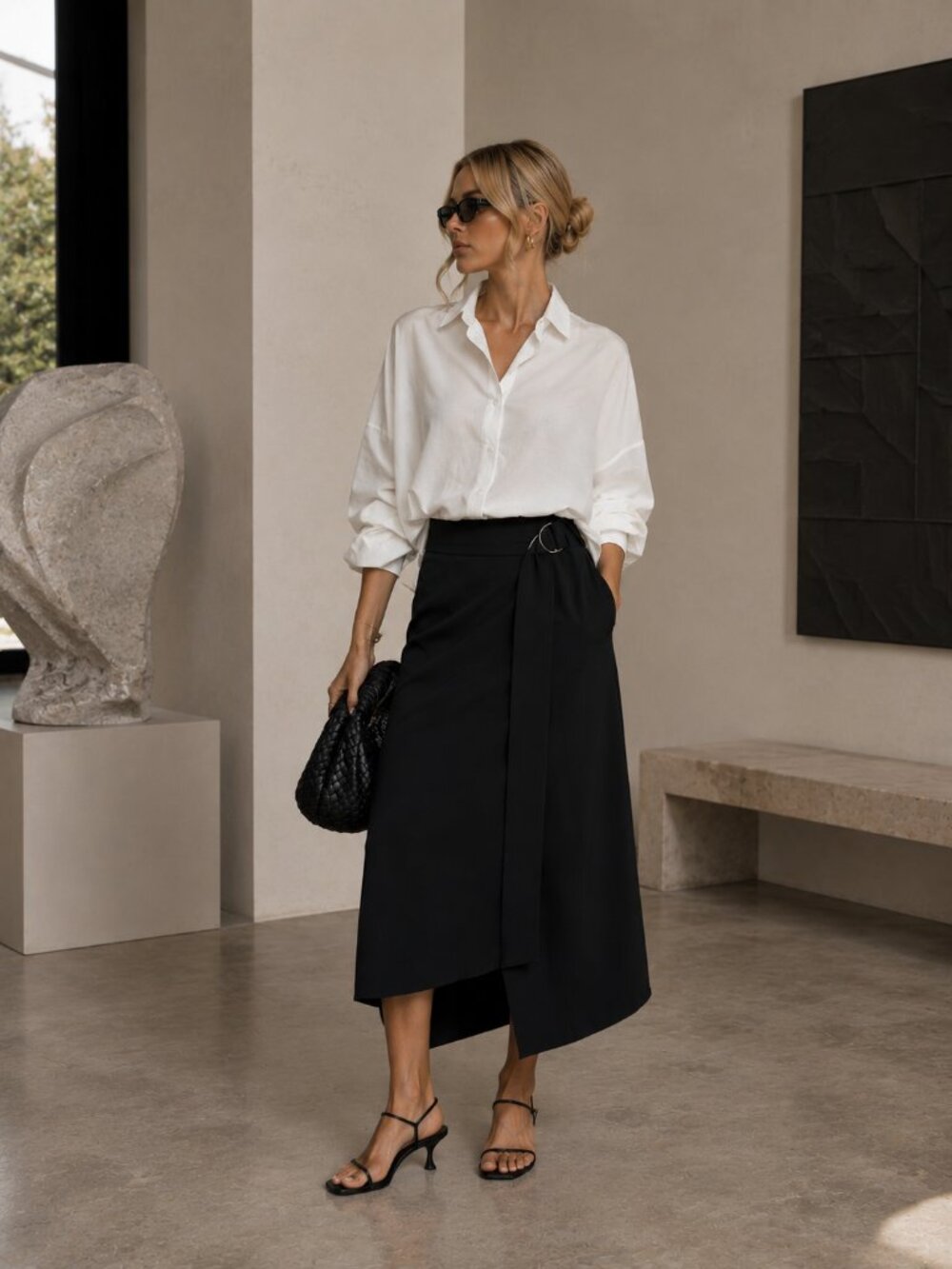 Pier Antonio Gaspari black tight  skirt with its belt I